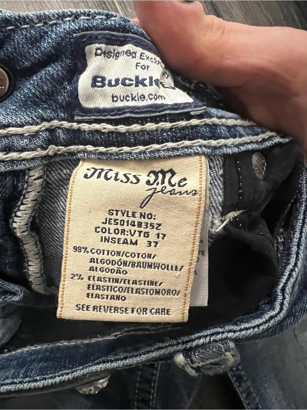 Miss Me Medium Blue Stud-Trim Bootcut Jeans - Picture 5 of 8